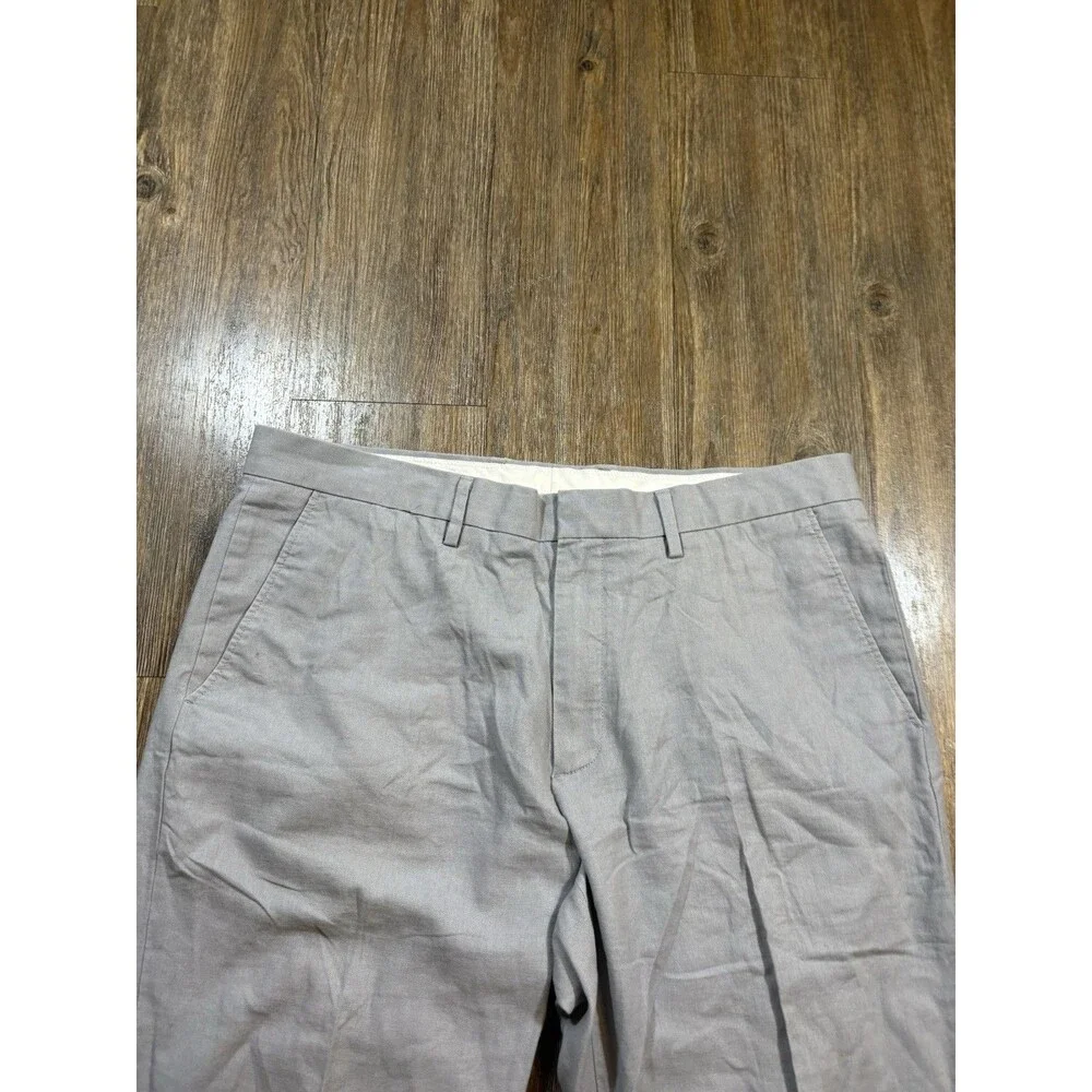 J Crew Classic Fit Chino Pants Cotton Linen Blend Men's 36x32 Gray